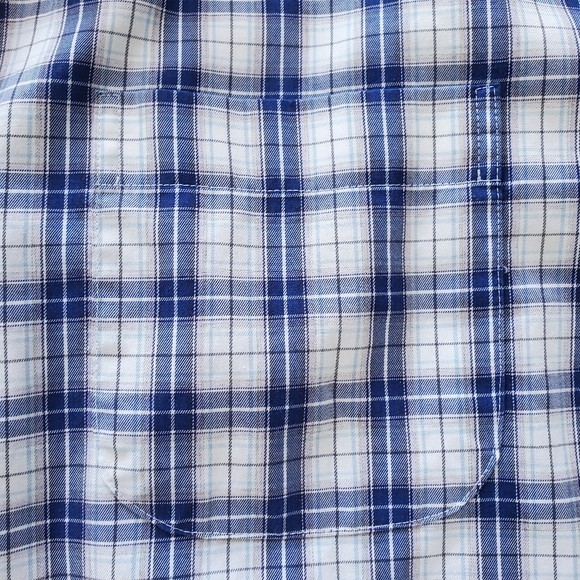 Peter Millar Checked Button Up Dress Shirt Men's Large Blue/White Casual Office - Picture 5 of 6
